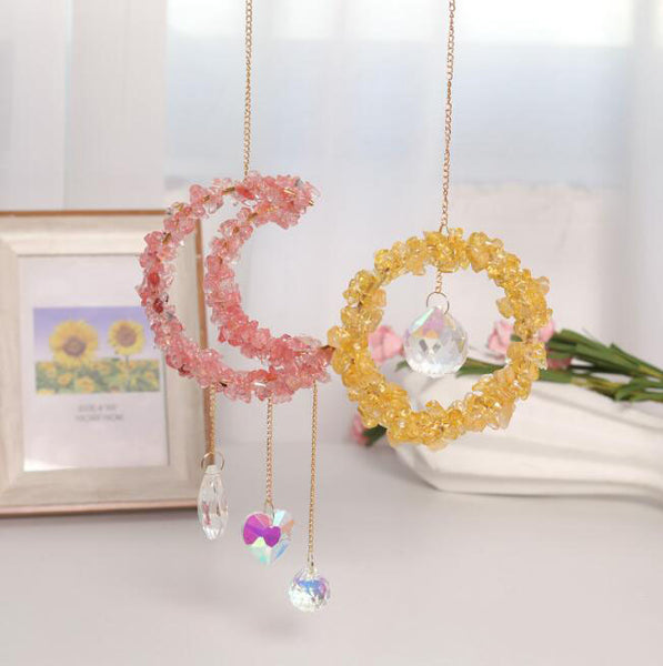 Moon Sun Crystal Suncatcher Window Ornament