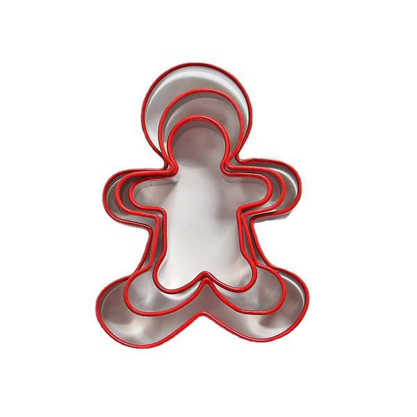 3 Pce Christmas Tree Gingerbread Snowman Man Cookie Biscuit Cutter Mold