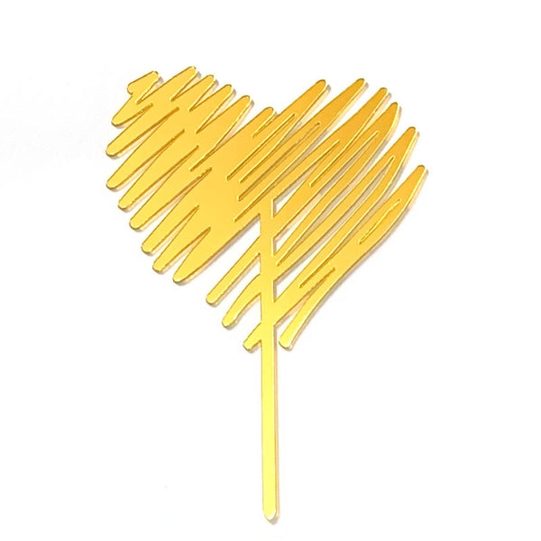 Happy Birthday Fathers Day Acrylic Cake Topper Decoration Black Gold Silver