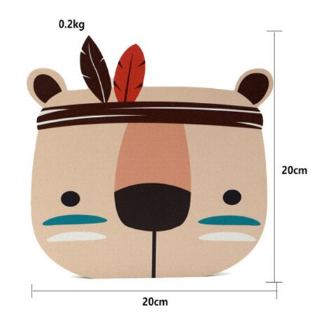 Scandi Nordic Wooden Animal Nursery Decoration Wall Mount Bear Fox Owl Raccoon