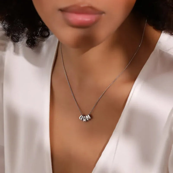 Custom Name 3D Bubble Balloon Letters Necklace Fantastic Gift