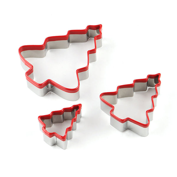 3 Pce Christmas Tree Gingerbread Snowman Man Cookie Biscuit Cutter Mold