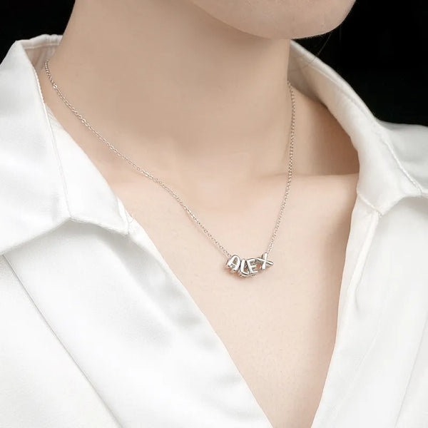 Custom Name 3D Bubble Balloon Letters Necklace Fantastic Gift