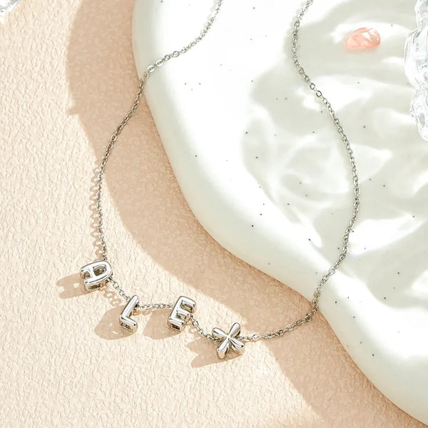 Custom Name 3D Bubble Balloon Letters Necklace Fantastic Gift