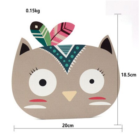 Scandi Nordic Wooden Animal Nursery Decoration Wall Mount Bear Fox Owl Raccoon