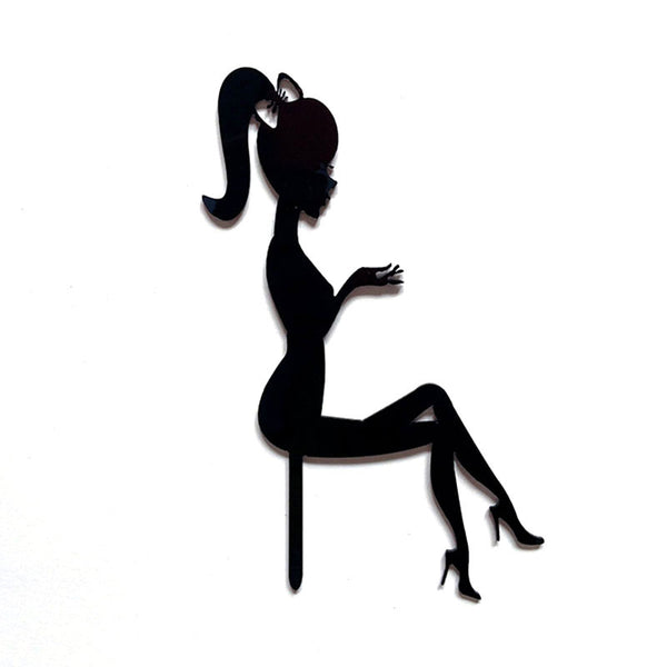 Happy Birthday Fathers Day Acrylic Cake Topper Decoration Black Gold Silver