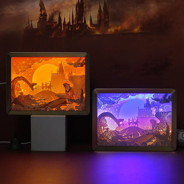 Harry Potter Hogwarts Castle LED Picture Frame Paper Shadow Light Box Lamp