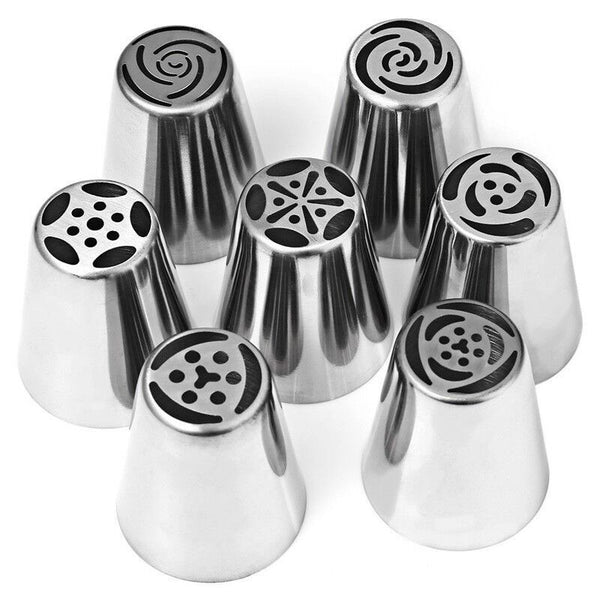 14 Pce Russian Piping Icing Fondant Pastry Nozzles Tips Flower Leaf Bag Cake Decorating