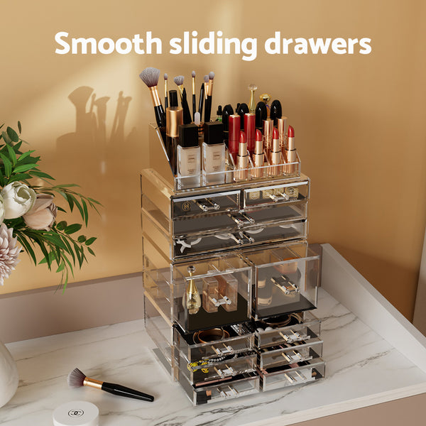 Embellir Makeup Case Cosmetic Organiser Storage Box Holder 12 Drawers