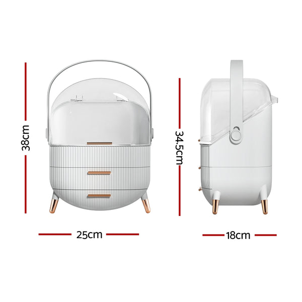 Embellir Makeup Case Portable Cosmetic Organiser Storage Box Holder White