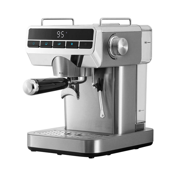 Devanti 20 Bar Coffee Espresso Machine Maker Milk Frother LED Display 1.2L 1360W