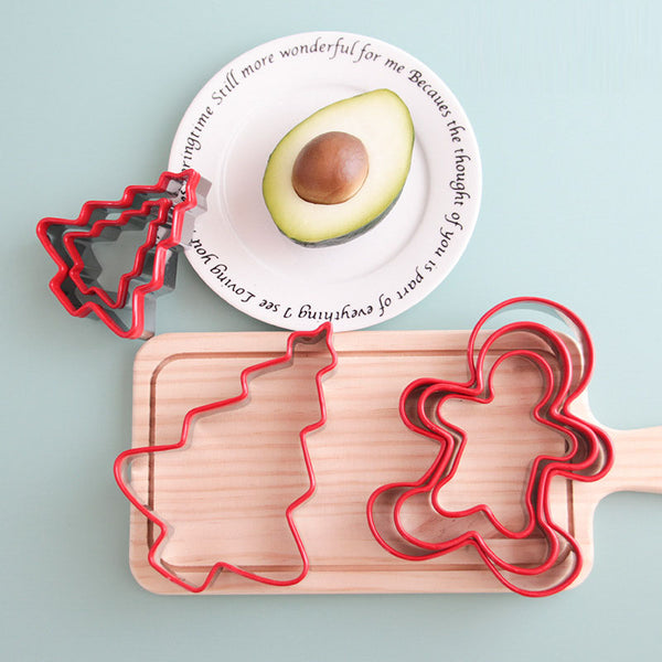 3 Pce Christmas Tree Gingerbread Snowman Man Cookie Biscuit Cutter Mold
