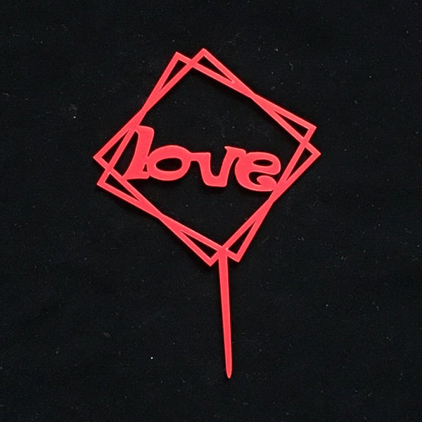 Happy Birthday Bear Heart Love Acrylic Cake Topper Decoration Black Gold Silver Pink