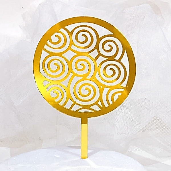 Happy Birthday Fathers Day Acrylic Cake Topper Decoration Black Gold Silver