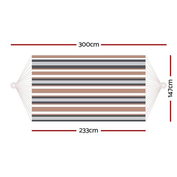 Gardeon Hammock Bed Polyester 200kg Outdoor Striped