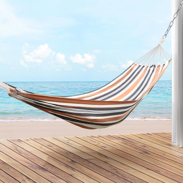 Gardeon Hammock Bed Polyester 200kg Outdoor Striped