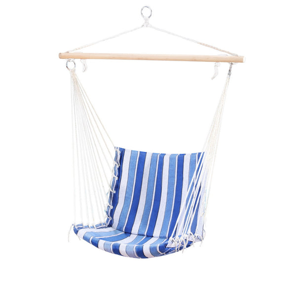 Gardeon Hammock Chair Swing Indoor Outdoor Blue