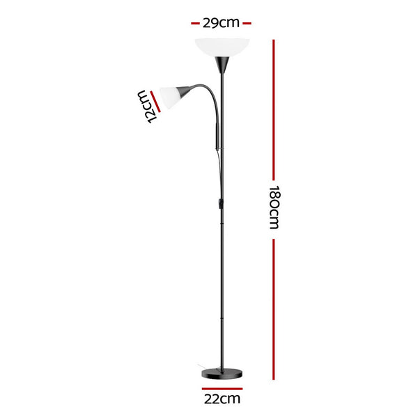 Artiss Floor Lamp Light Mother and Child Modern Living Room Office Reading Black