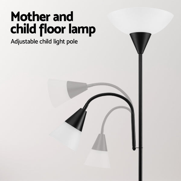 Artiss Floor Lamp Light Mother and Child Modern Living Room Office Reading Black