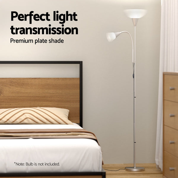 Artiss Floor Lamp Light Mother and Child Modern Living Room Office Reading Silver