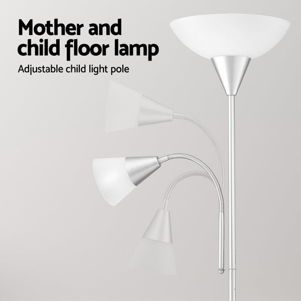 Artiss Floor Lamp Light Mother and Child Modern Living Room Office Reading Silver