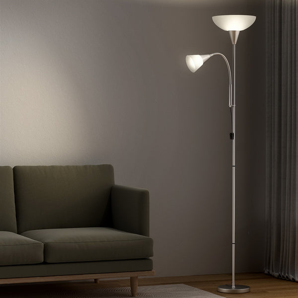 Artiss Floor Lamp Light Mother and Child Modern Living Room Office Reading Silver