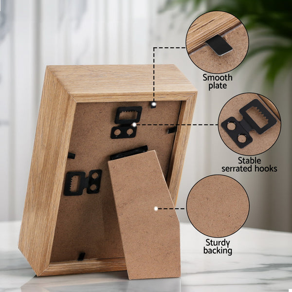 Artiss 3 Pce Photo Picture Collage Frame Set 3D Brown