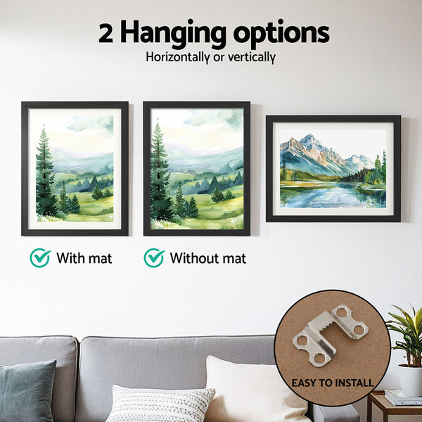 Artiss 3 Piece Photo Picture Collage Frame Set Black Fits 10 x 14in Prints