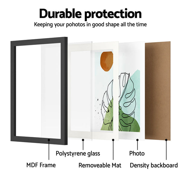 Artiss 3 Piece Photo Picture Collage Frame Set Black Fits 10 x 14in Prints