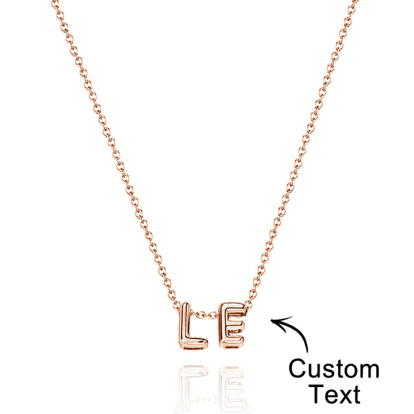 Custom Name 3D Bubble Balloon Letters Necklace Fantastic Gift