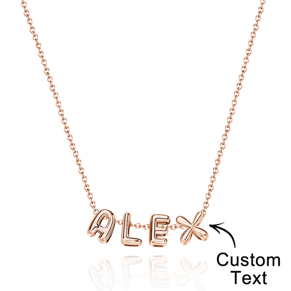 Custom Name 3D Bubble Balloon Letters Necklace Fantastic Gift