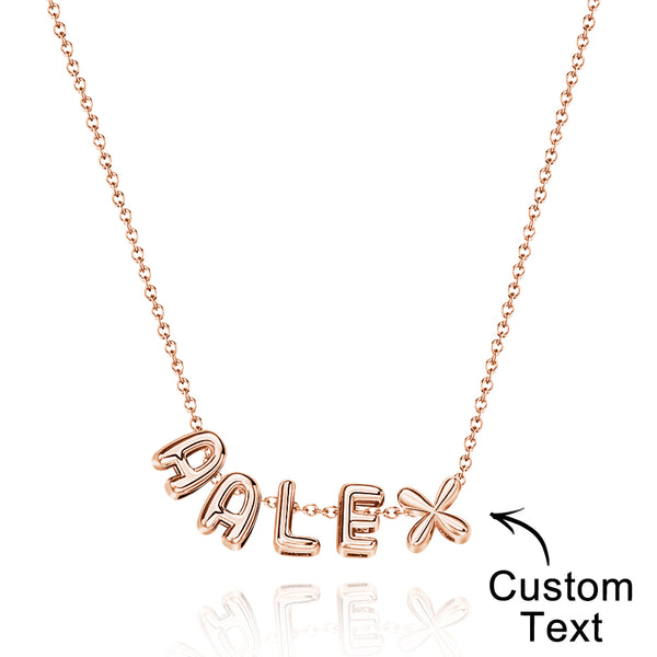 Custom Name 3D Bubble Balloon Letters Necklace Fantastic Gift