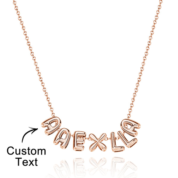 Custom Name 3D Bubble Balloon Letters Necklace Fantastic Gift