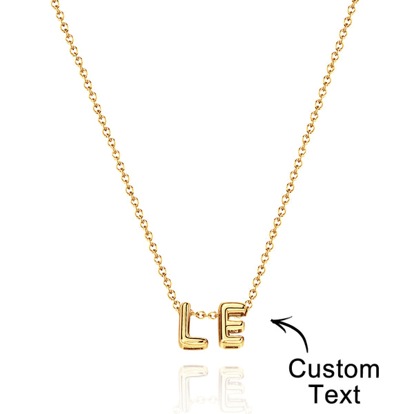 Custom Name 3D Bubble Balloon Letters Necklace Fantastic Gift