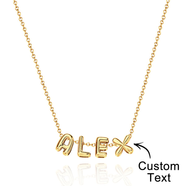 Custom Name 3D Bubble Balloon Letters Necklace Fantastic Gift