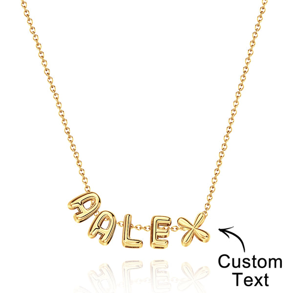 Custom Name 3D Bubble Balloon Letters Necklace Fantastic Gift