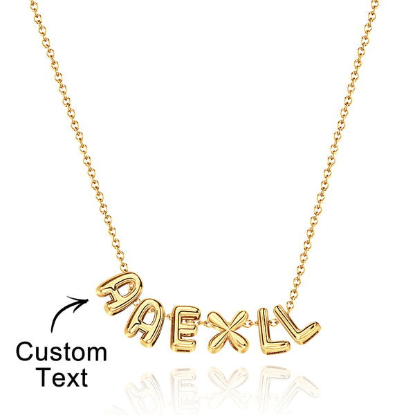 Custom Name 3D Bubble Balloon Letters Necklace Fantastic Gift