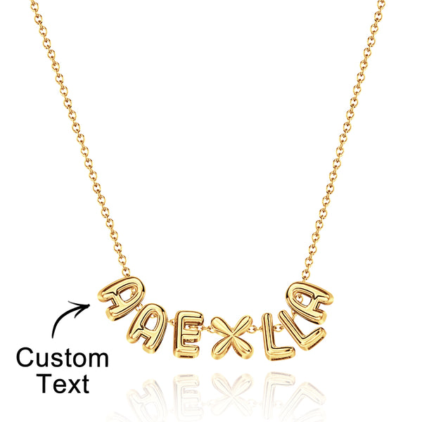 Custom Name 3D Bubble Balloon Letters Necklace Fantastic Gift