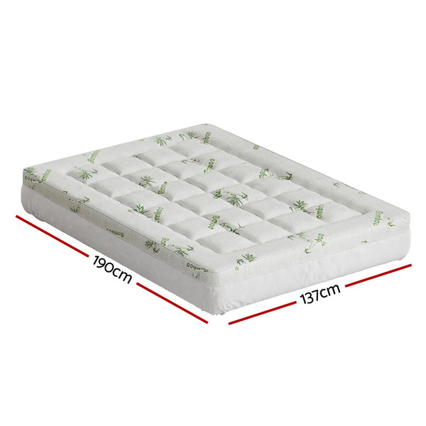 Giselle Bedding Microfibre Mattress Topper Pillowtop Bamboo 7.5cm Double