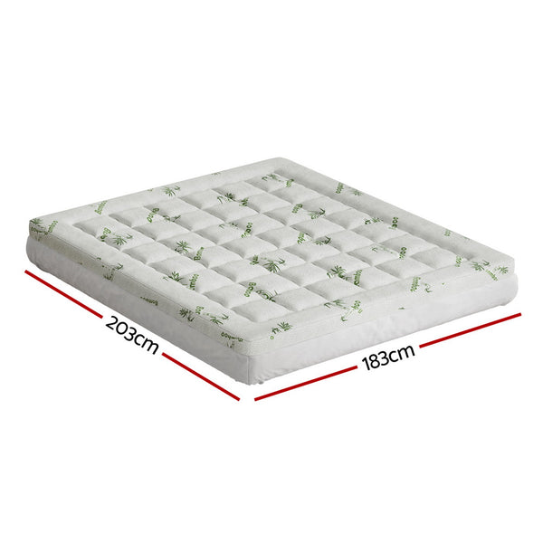 Giselle Bedding Microfibre Mattress Topper Pillowtop Bamboo 7.5cm King