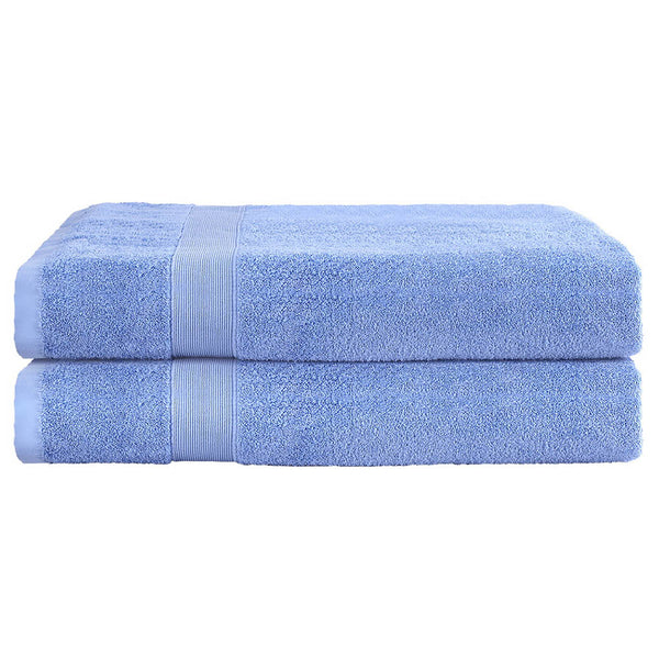2x Bath Towels Sheets Cotton Extra Large 550gsm Blue 180 x 90cm