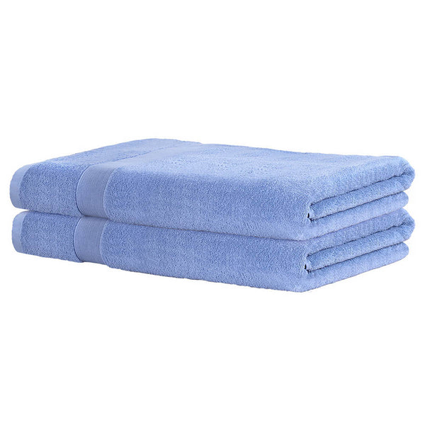 2x Bath Towels Sheets Cotton Extra Large 550gsm Blue 180 x 90cm