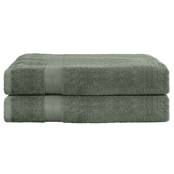 2x Bath Towels Sheets Cotton Extra Large 550gsm Green 180 x 90cm