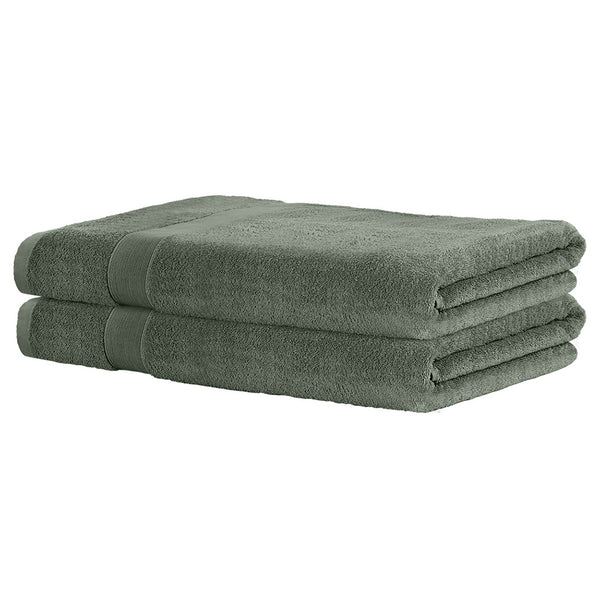 2x Bath Towels Sheets Cotton Extra Large 550gsm Green 180 x 90cm