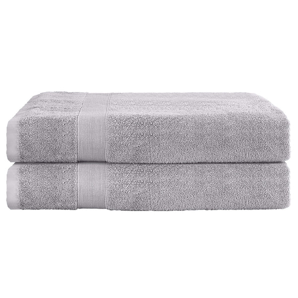 2x Bath Towels Sheets Cotton Extra Large 550gsm Grey 180 x 90cm