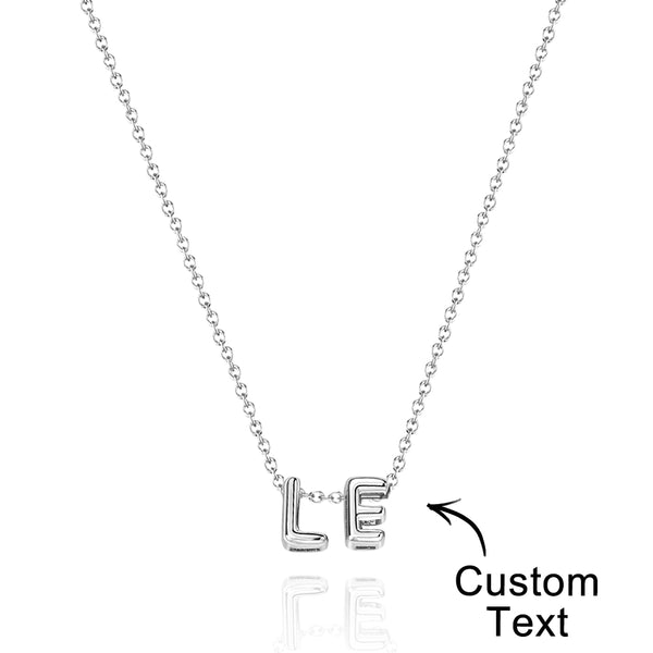 Custom Name 3D Bubble Balloon Letters Necklace Fantastic Gift