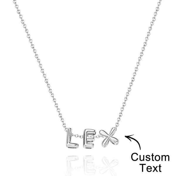 Custom Name 3D Bubble Balloon Letters Necklace Fantastic Gift