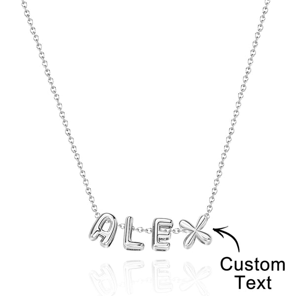 Custom Name 3D Bubble Balloon Letters Necklace Fantastic Gift