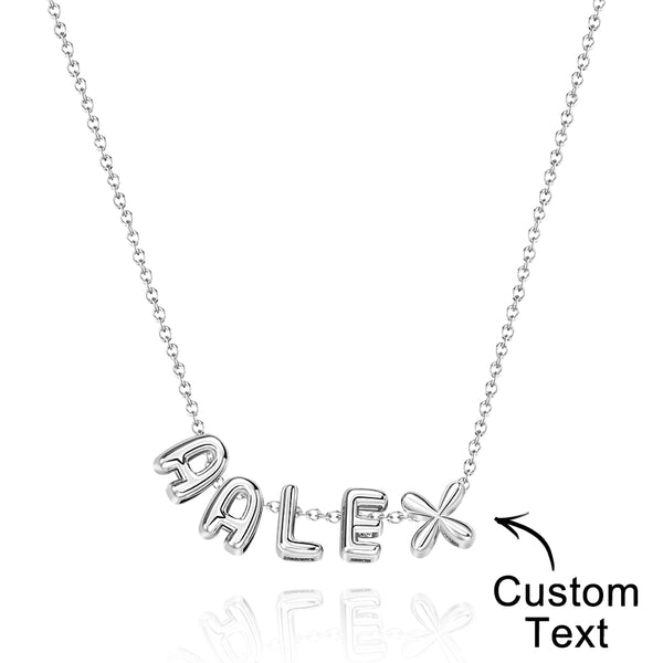 Custom Name 3D Bubble Balloon Letters Necklace Fantastic Gift