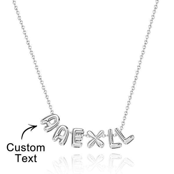 Custom Name 3D Bubble Balloon Letters Necklace Fantastic Gift